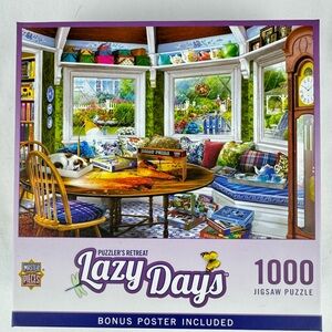 NIB Master Pieces Puzzlers Retreat “Lazy Days” 1000 Piece Puzzle